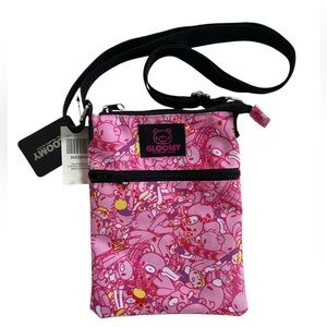 READ - Gloomy Bear Naughty Grizzly All Over Print Passport Crossbody Bag Pink